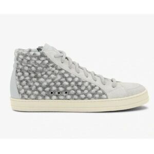 P448 Women's High-Top Sneakers in Light Gray and Cream